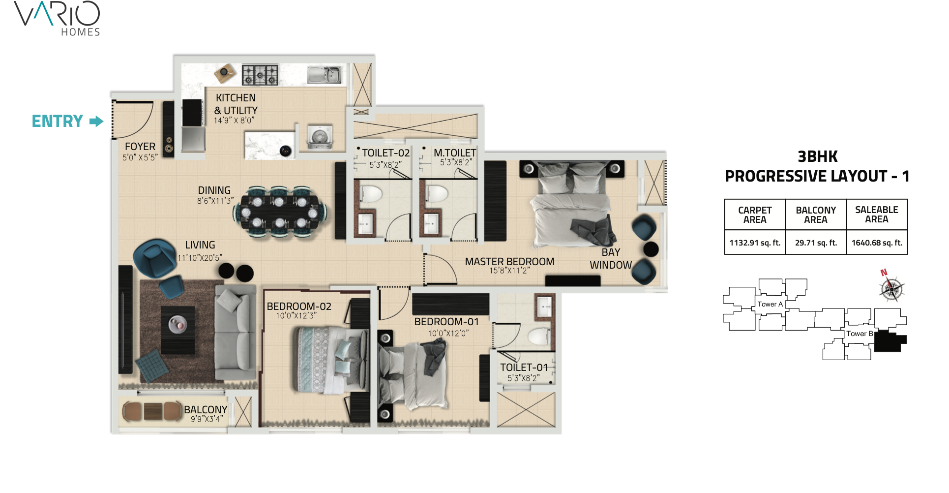 3BHK Apartment for Sale – Karle Vario Homes