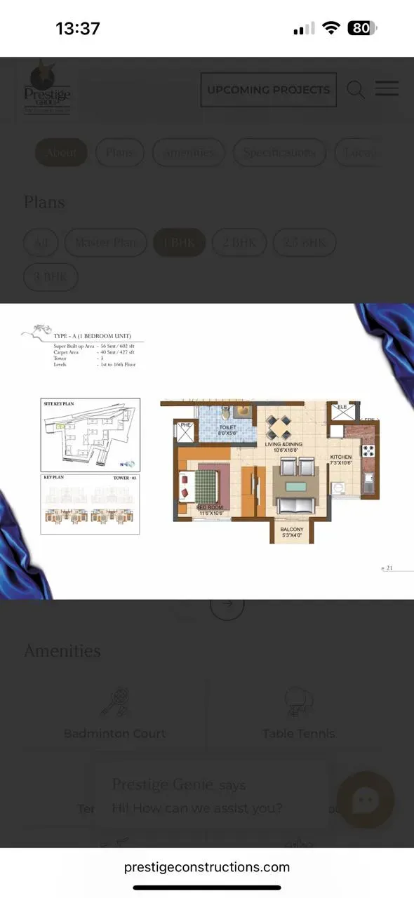 Yelahanka | Executive 1 BHK Suite | 602 Sq. Ft. 1