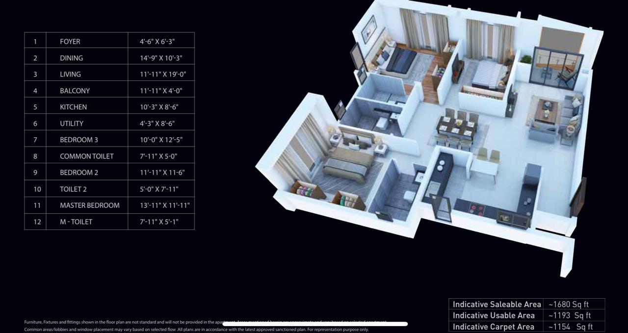 Premium 3BHK Flat At Thanisandra 1