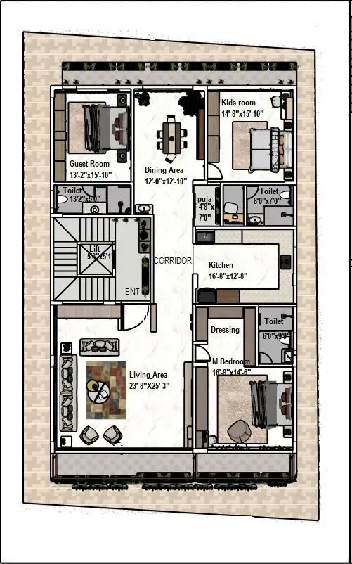 MLA Layout, RMV 2nd Stage | 3 BHK Luxury Apartment | 3,200 Sq. Ft. @ ₹5.50 Crores 1