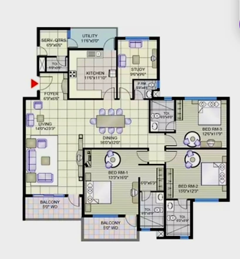 Bangalore | 3.5 BHK Apartment | 2,292 Sq. Ft. 1