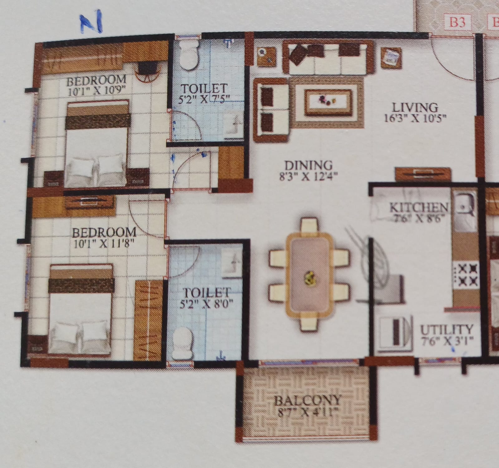 Cynosure, Whitefield | 2 BHK Apartment | 1,036 Sq. Ft. 2
