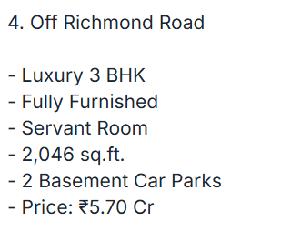 Bangalore | 3 BHK Apartment or Villa |