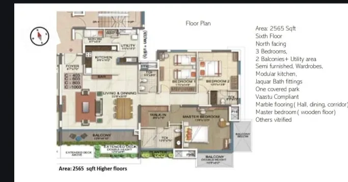 The Address Five Summits, Whitefield | 3 BHK + Maid's Room Luxury Residence | 2,565 Sq. Ft. 4.9cr 3